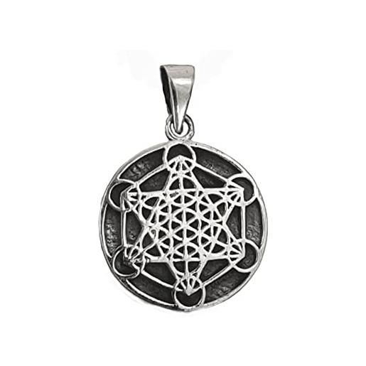 Kiss of Leather metatrons 426 - ciondolo a forma di cubo in argento sterling 925, si, argento sterling