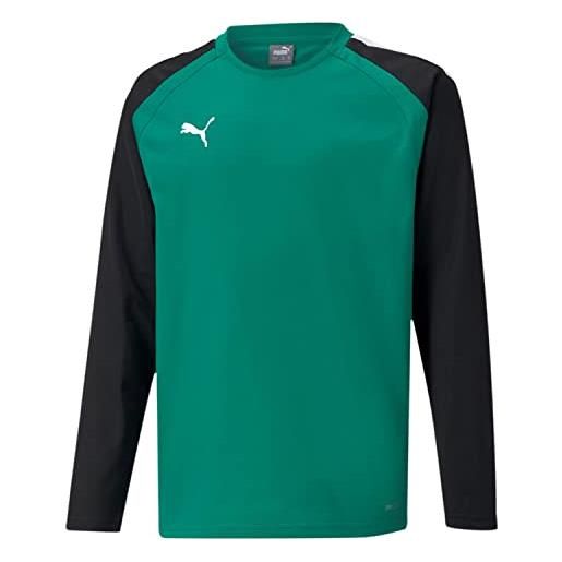 Puma 4063699453508 teamliga training sweat jr maglione, 116, pepper green/puma black