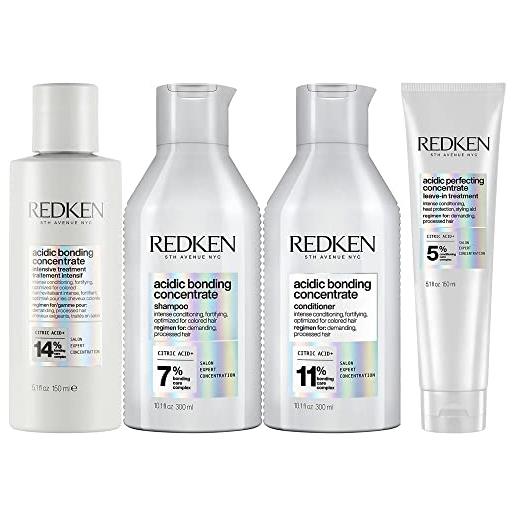 Redken | kit trattamento intensivo pre-shampoo abc 150 ml + shampoo abc 300 ml + balsamo abc 300 ml + trattamento professionale abc 150 ml