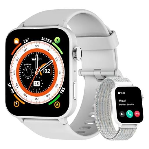 Blackview smartwatch donna uomo, effettua e risposta chiamate, 1,85' orologio intelligente fitness con monitoraggio del sonno/spo2/frequenza cardiaca, contapassi per android ios