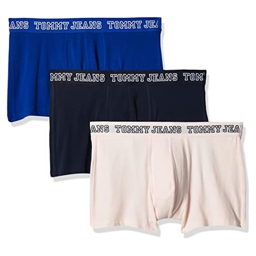 Tommy Hilfiger tommy jeans set di 3 boxer da uomo di varsity cotton essentials, multicolore, multicolore, l