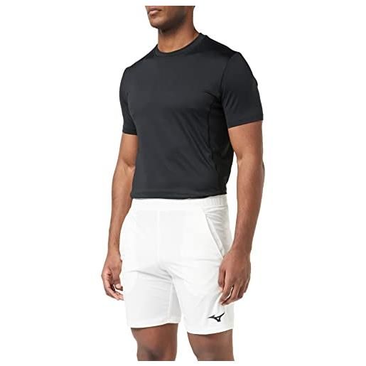 Mizuno pantaloncini flessibili da 20,3 cm tennis, bianco, s uomo