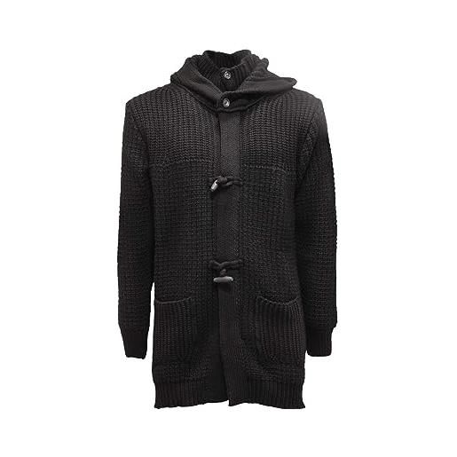 Imperial 5436ar cardigan jacket uomo man wool blend sweater black-s
