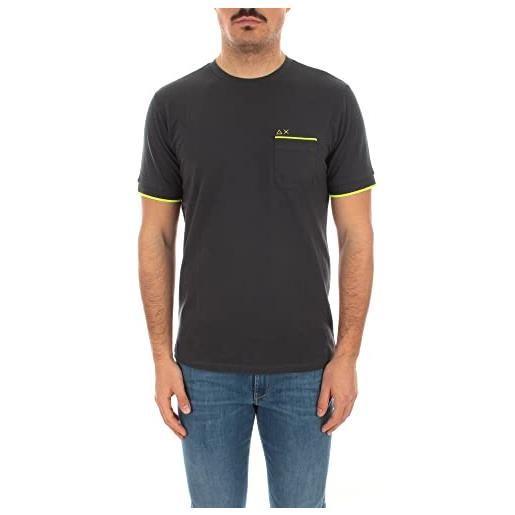 SUN68 t-shirt uomo small stripes t33121 grigia pe23 in cotone con logo xl