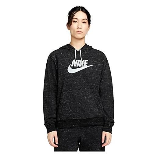 Nike w nsw gym vntg gfx easy po hd top, nero/bianco, xxs-xs donna