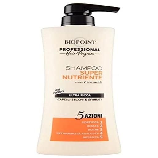 Biopoint professional shampoo super nutriente 400 ml. C-pompetta set da 3 pezzi