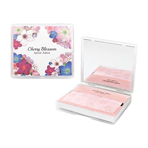 Nature's Secret Lab carta assorbente a olio naturale - cherry blossom (100 count + custodia a specchio, cherry blossom)