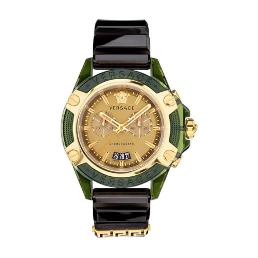 Versace orologio da uomo analogico al quarzo 32020338, verde, misura unica