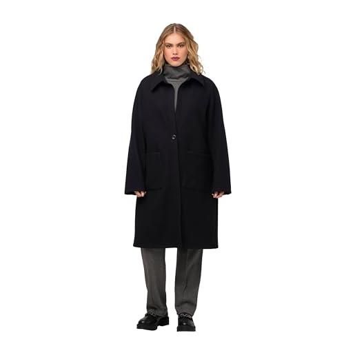 Ulla popken cappotto felpato felpa, nero, 60-62 donna