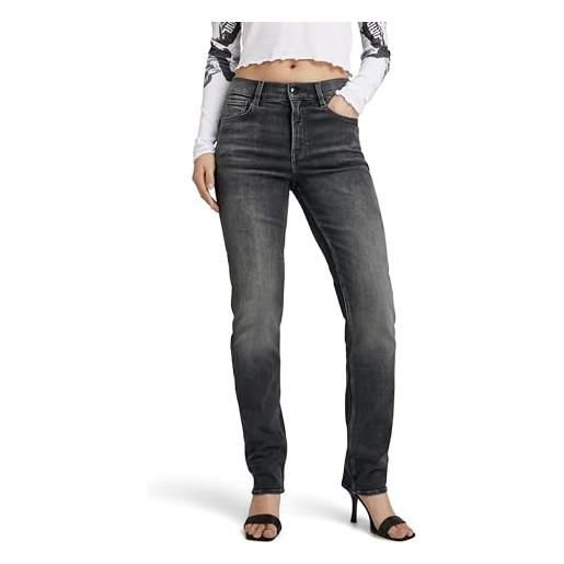 G-STAR RAW strace straight jeans donna, nero (worn in black moon d23951-d632-g108), 27w / 30l