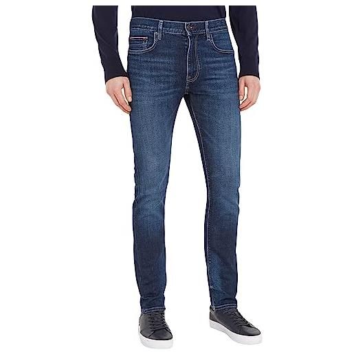 Tommy Hilfiger jeans uomo slim indigo elasticizzati, blu (morton indigo), 32w / 36l