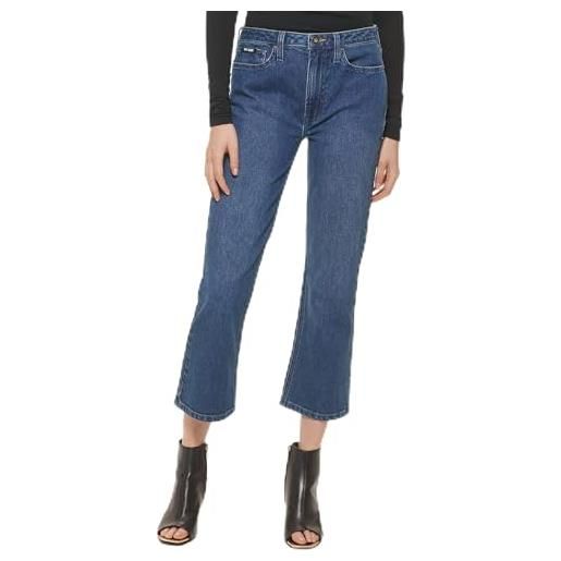 DKNY halsey mid rise kick flare jeans, indaco, 36 donna