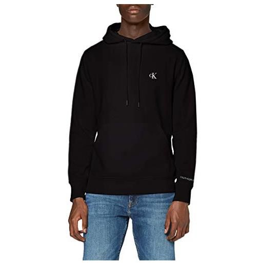 Calvin Klein Jeans ck essential regular hoodie j30j315713, felpe uomo, bianco (bright white), xs