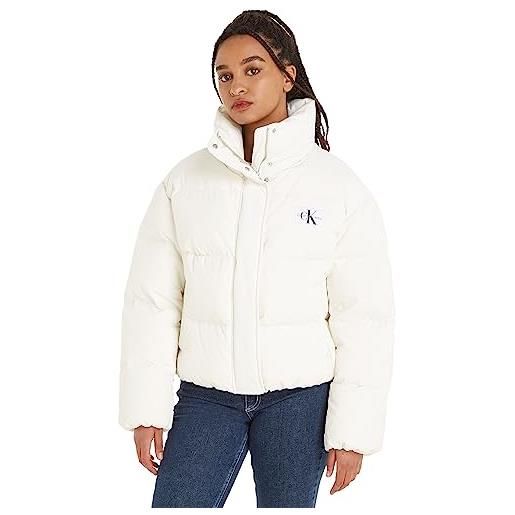 Calvin Klein Jeans down soft touch label puffer j20j222235 giacche imbottite, bianco (ivory), l donna