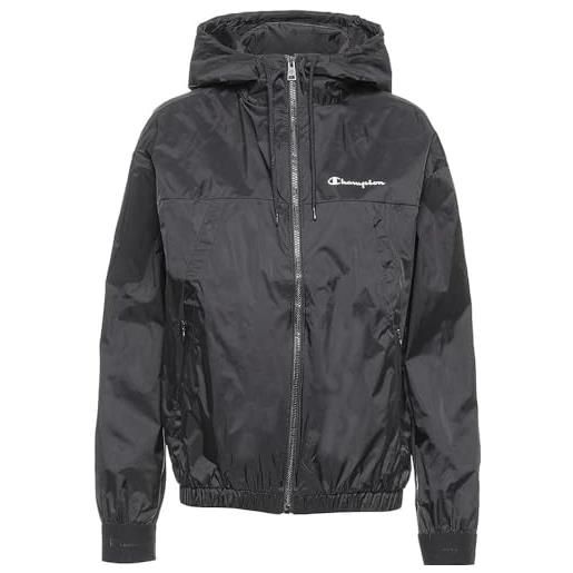 Champion legacy outdoor-coated nylon hooded giacca, nero, xl donna