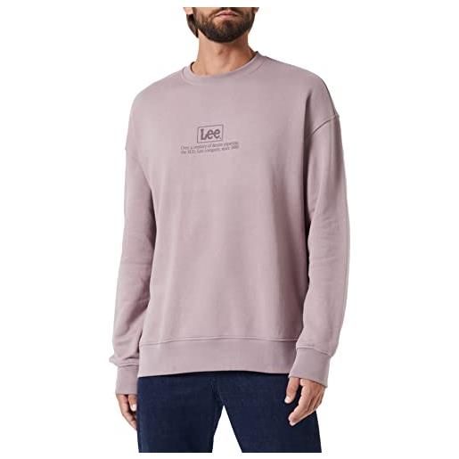 Lee logo loose sweatshirt maglia di tuta, purple storm, medium uomini