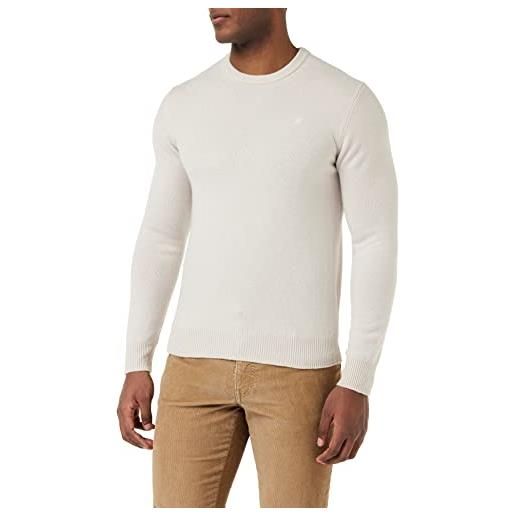 Hackett London lambswool crew felpa, natur, xl uomo