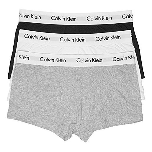 Calvin Klein slip da uomo in cotone, classici boxer, knight ride/nara orange/dreamy, large