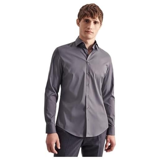 Seidensticker camicia slim fit a maniche lunghe maglietta, grigio, 45 uomo