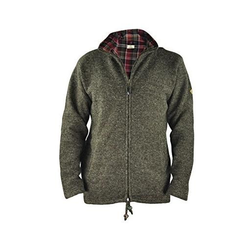 virblatt - giacca di lana uomo | lana e cotone | resistente alle intemperie | giacca lana cotta felpa etnica uomo calda - kabru marrone m