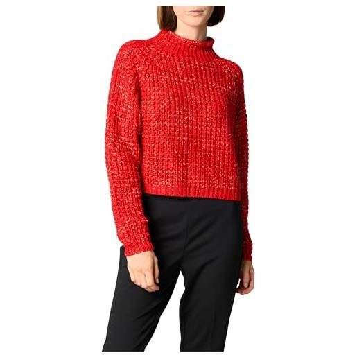 Goldenpoint donna maglione a costa collo alto, colore rosso, taglia s