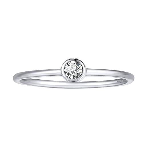 FOCALOOK anello donna argento 925 anello sottile donna argento anello sottile donna anello diamante donna fedina argento misura 12