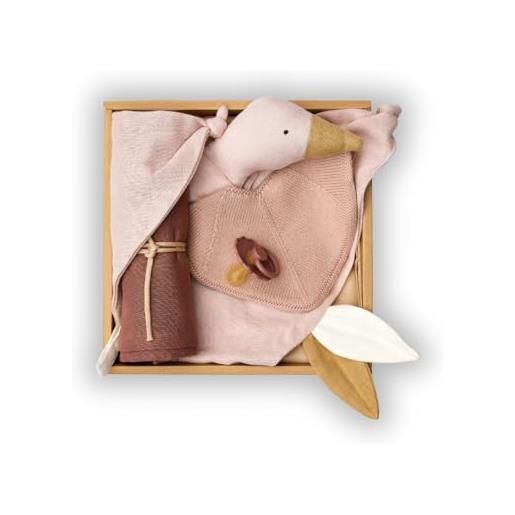 Saga Copenhagen set regalo per bambini e scatola dei ricordi - cuddle up box, rosa, set regalo per bambini con panno di garza, bavaglino, ciuccio