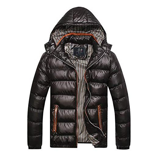 Generic giacca da uomo in pelle scamosciata, giacca in pile, giacca invernale da aviatore, calda e imbottita, con chiusura a strappo, per il tempo libero, q02-nero, xxxxl