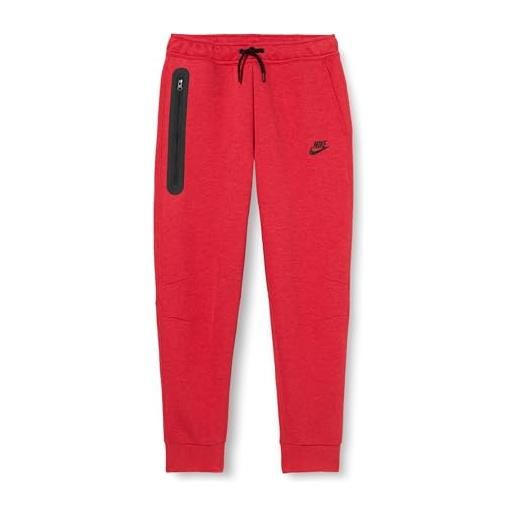 Nike b nsw tech flc pant, pantaloni sportivi bambino, lt univ red htr/black/black