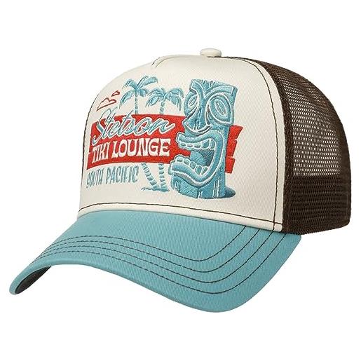Stetson cappellino tiki lounge trucker small uomo - mesh cap berretto baseball snapback, con visiera, visiera estate/inverno - taglia unica marrone