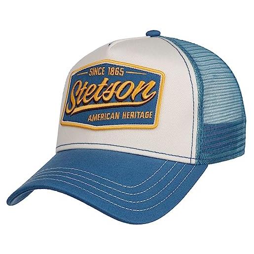 Stetson cappellino vintage trucker small donna/uomo - mesh cap berretto baseball snapback, con visiera, visiera estate/inverno - taglia unica blu