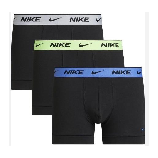 Nike trunk 3pk pacco 3 boxer neri elastico bia/lilla/lime uomo