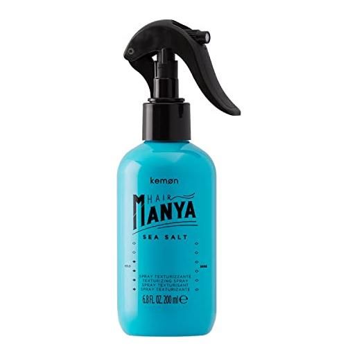 Kemon - hair manya sea salt, spray per capelli modellante con sali marini, effetto ondulato ad alta tenuta - 200 ml