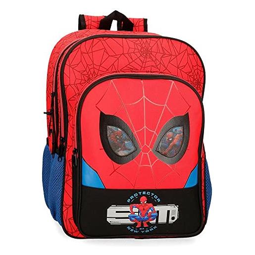 Marvel spiderman protector school zaino doppio scomparto adattabile a trolley rosso 30x40x13 cm poliestere 15,6l