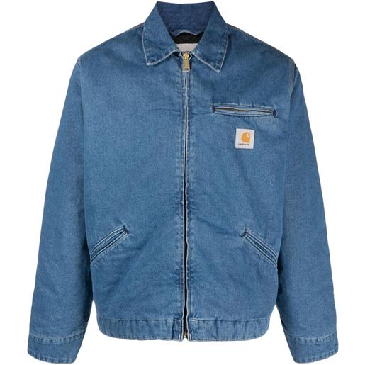 Carhartt WIP giacca denim og detroit con applicazione - blu