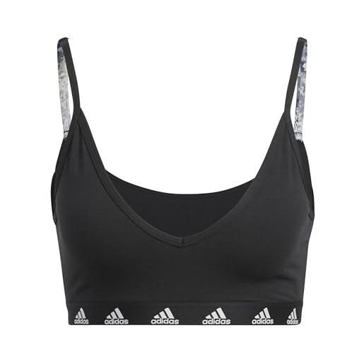 adidas purebare light support workout bra, reggiseno sportivo donna, black/white, l d-dd