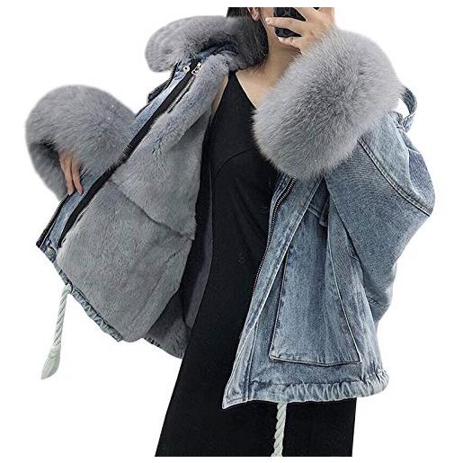 MJGkhiy Giacca Jeans Donna Denim Giacca Giubbotto di Jeans Bottoni Elegante  Giubbino Denim Giacca Transition Denim Blouson Cappotto Denim Corta  Cappotti Giacca Jeans Corta Strass : : Moda