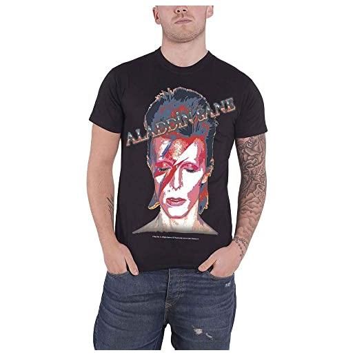 David Bowie rockoff David Bowie aladdin sane t-shirt, nero, xl uomo