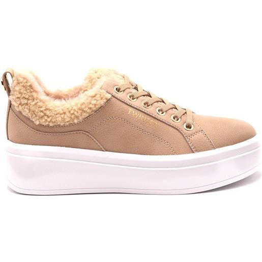 TWINSET sneakers TWINSET con ecopelliccia, colore rosa