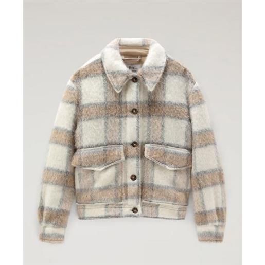 Woolrich giacca in misto lana con frange