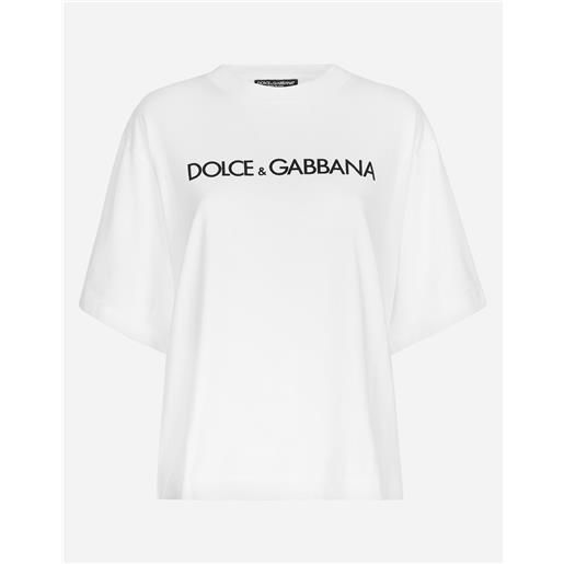 Dolce & Gabbana t-shirt manica corta in cotone con dolce&gabbana lettering
