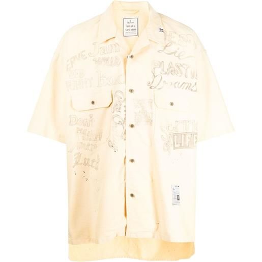 Maison Mihara Yasuhiro camicia con stampa - arancione