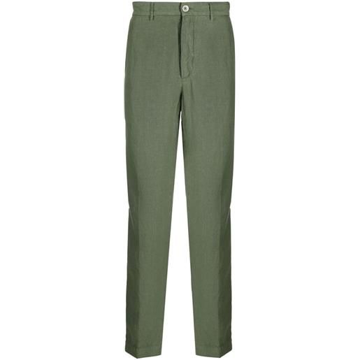 120% Lino pantaloni dritti - verde