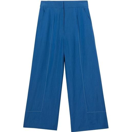 Burberry pantaloni a gamba ampia - blu
