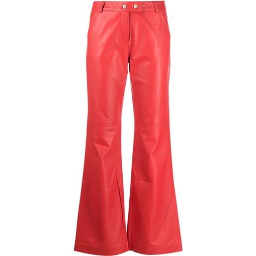 Dorothee Schumacher pantaloni dritti in pelle - rosso