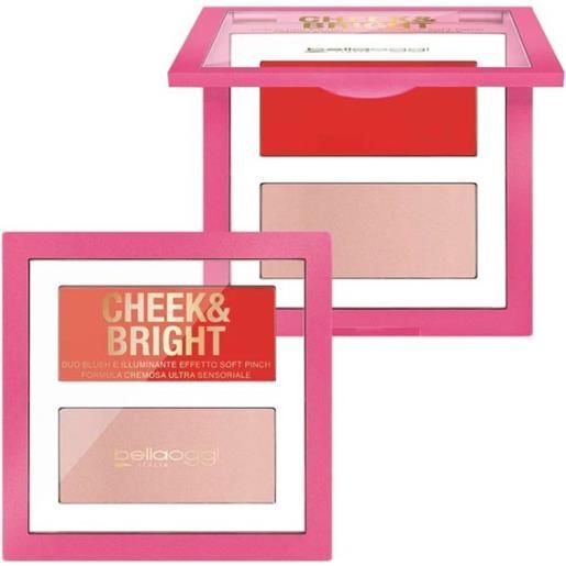 BELLAOGGI cheek&bright - palette blush&illuminante in crema n. 004 cheer coral