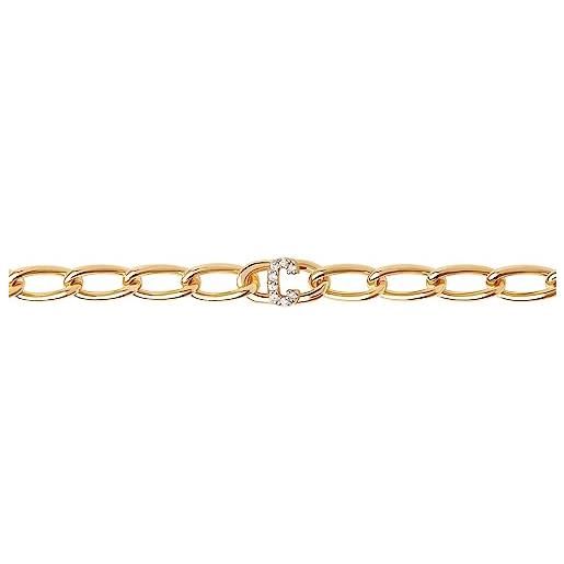 P D PAOLA pdpaola letter bracelet bracciale a maglie lettera oro (19, c), onesize, argento sterling, zirconia cubica