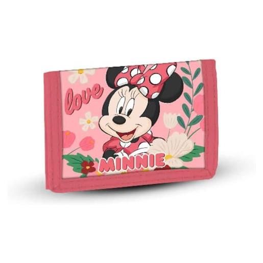 Disney minni mouse garden-portafoglio velcro, rosa, 21,5 x 9 cm