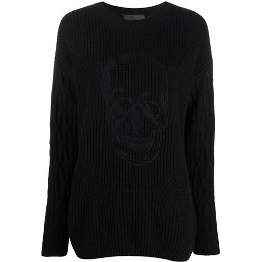 Philipp Plein maglione con ricamo - nero