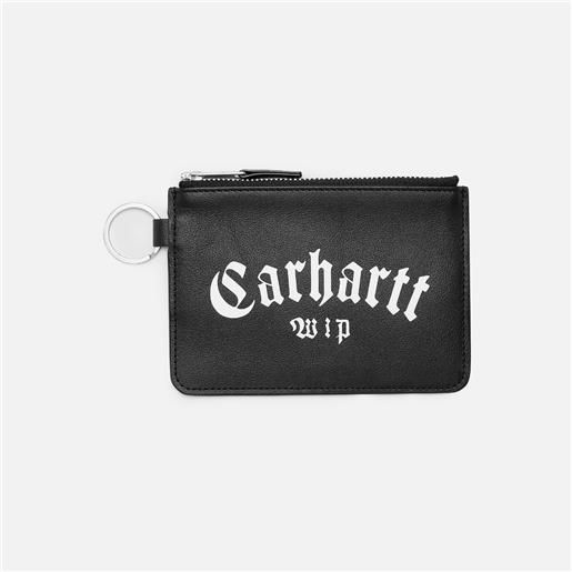 Carhartt WIP onyx zip wallet black/white uomo